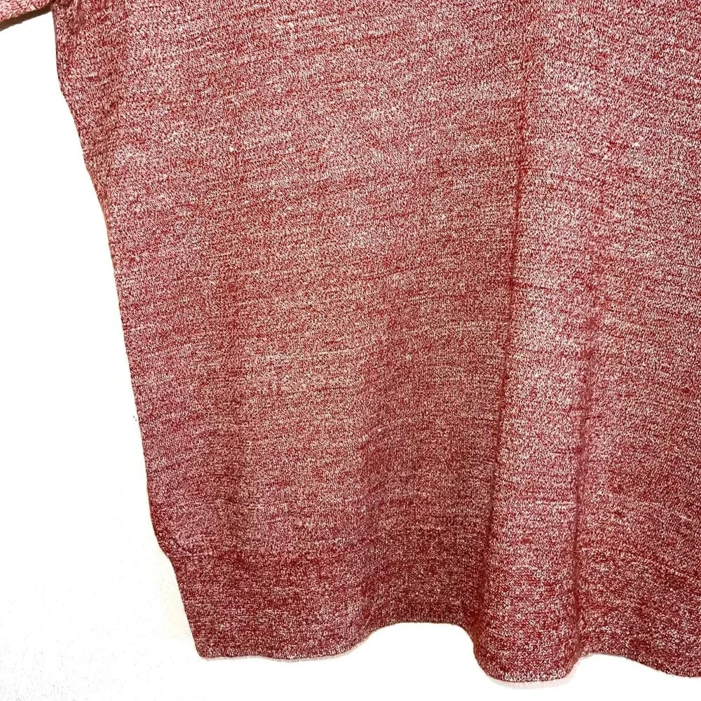 J. Crew Rust Orange Heathered Wool & Linen Blend V-neck Sweater Xsmall Women’s